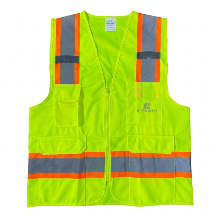 R-POWER SAFETY VEST R3111 FABRIC WITH POCKET DOUBLE COLOR