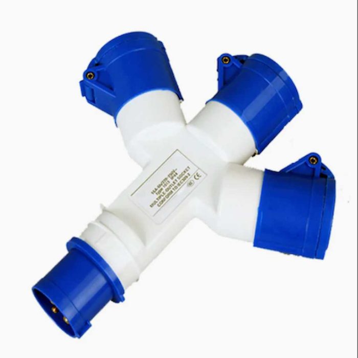 Industrial 3-Way Male Plug Adapter 1013