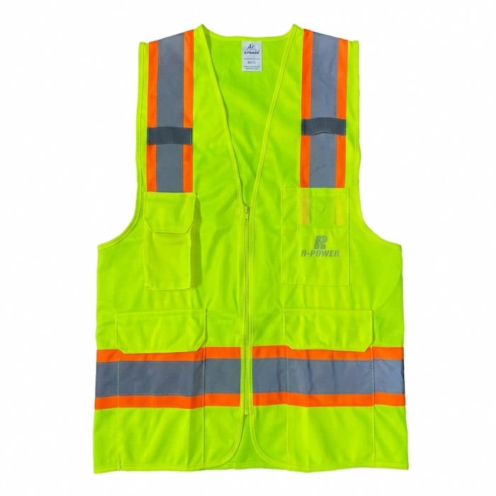R-POWER SAFETY VEST R3111 FABRIC WITH POCKET DOUBLE COLOR