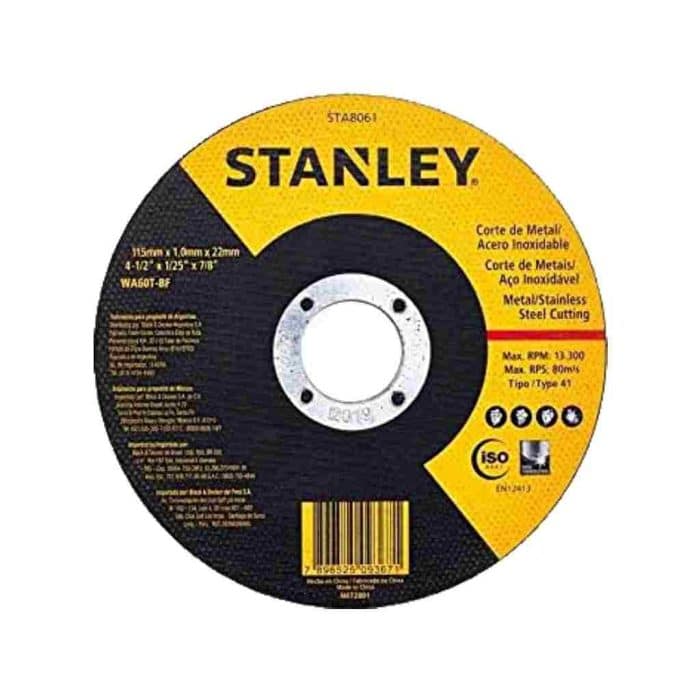 STANLEY Metal INOX Thin Cutting Wheel Type 41 115 × 1.0 × 22.23mm STA8061