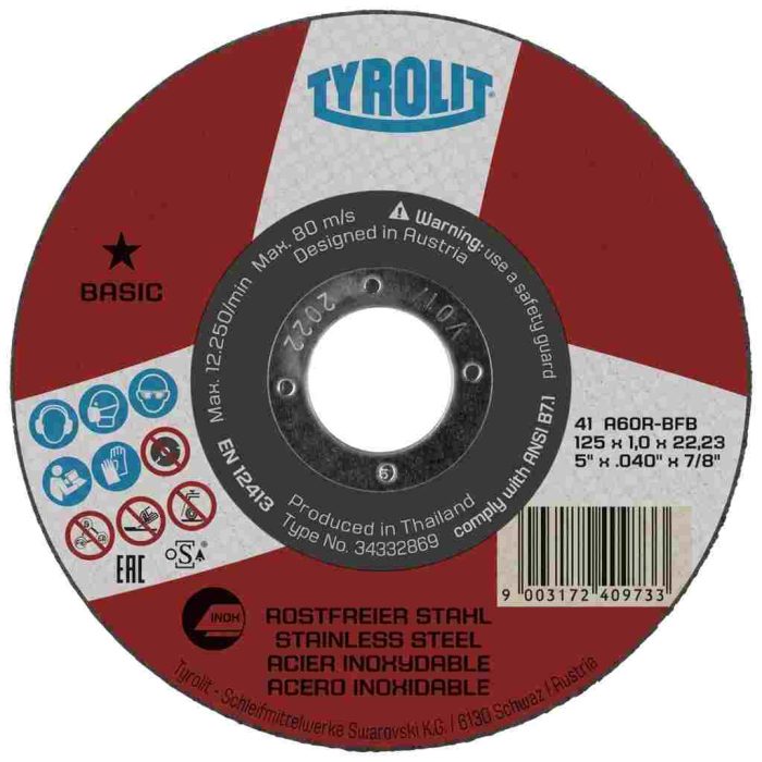 TYROLIT BASIC CUT OFF WHEEL 115X1,0X22,23